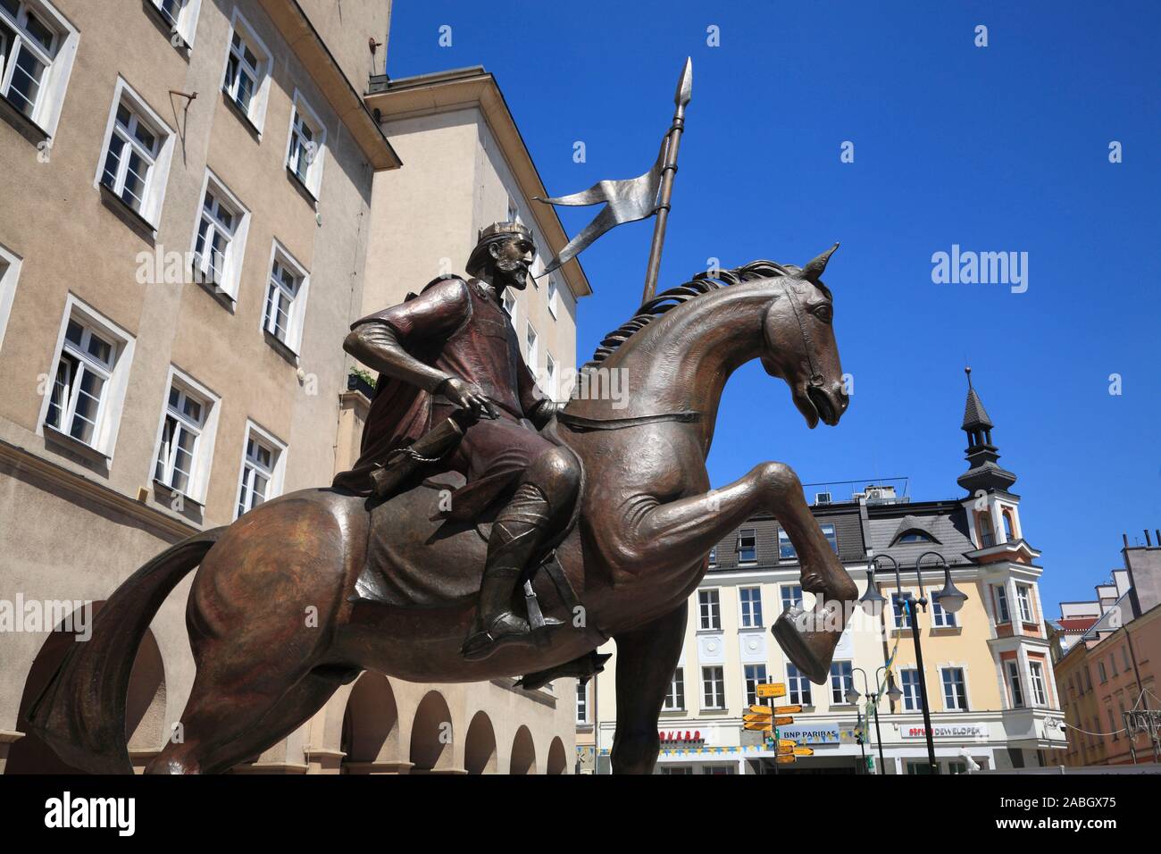 Kasimir from Opole Monument, market square Rynek, Opole, Silesia, Poland, Europe Stock Photo