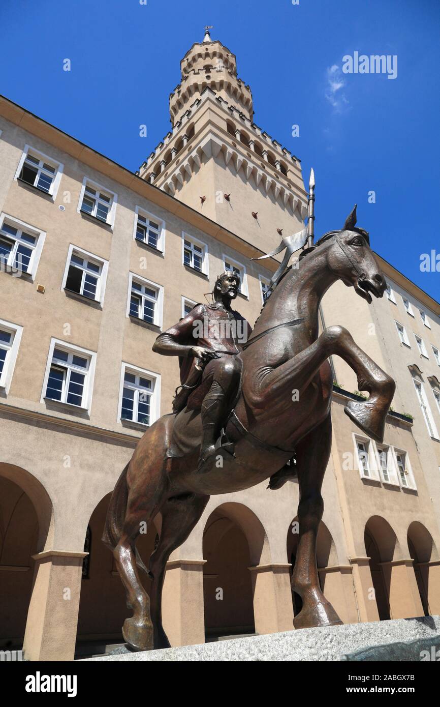 Kasimir from Opole Monument, market square Rynek, Opole, Silesia, Poland, Europe Stock Photo