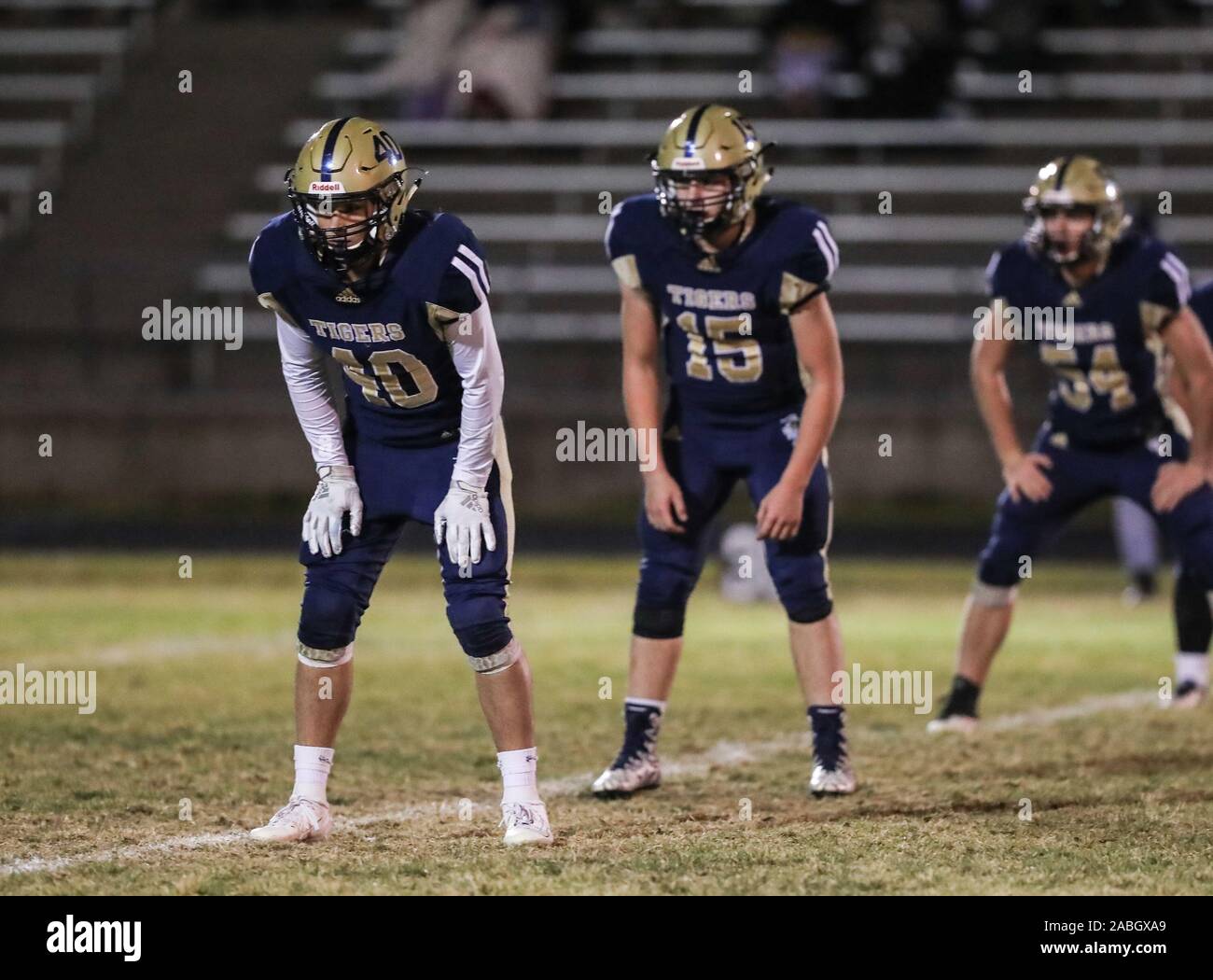 Varsity football action with Kellogg vs Timberlake High School in