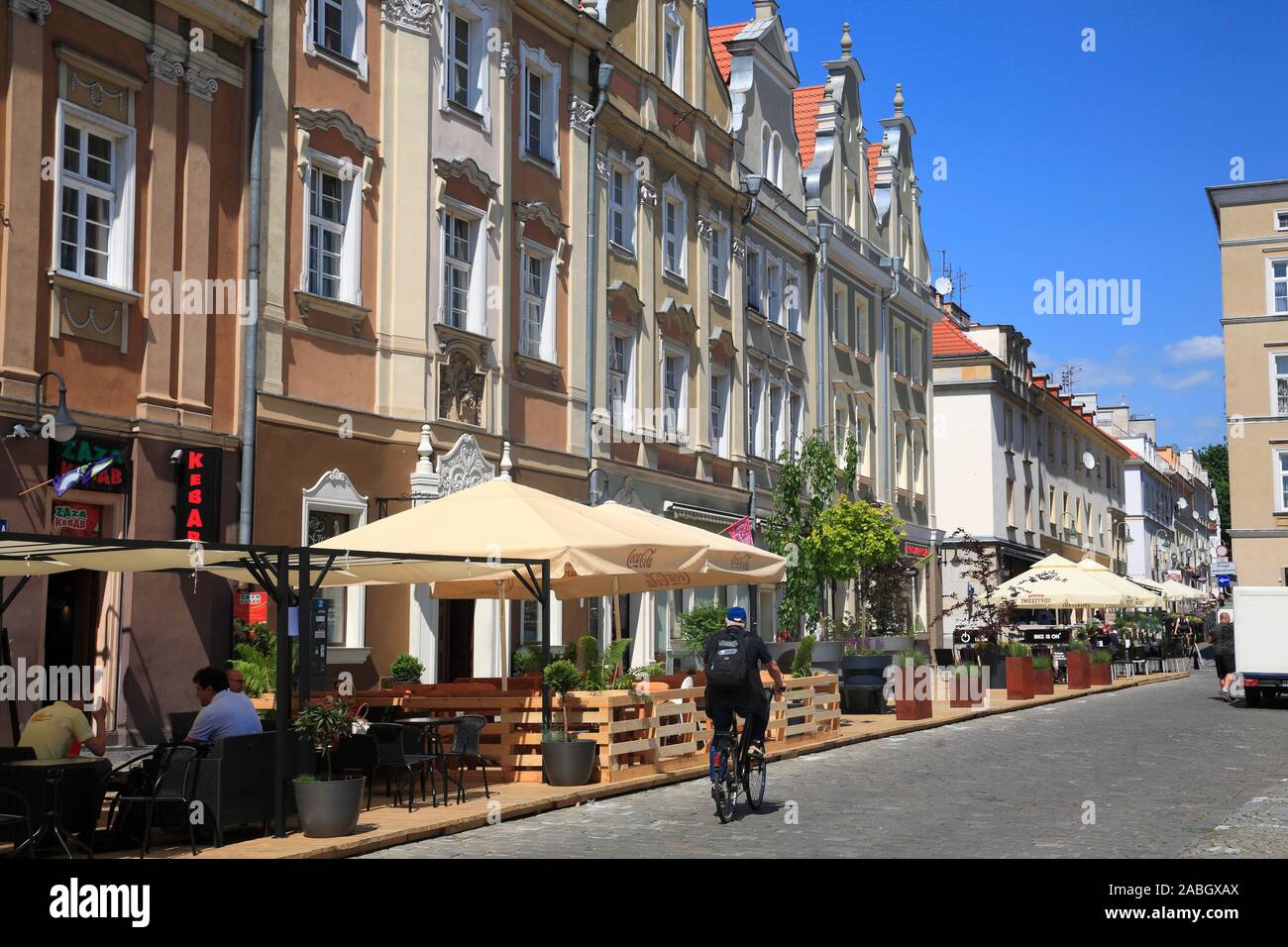 Houses at market square Rynek, Opole, Silesia, Poland, Europe Stock Photo