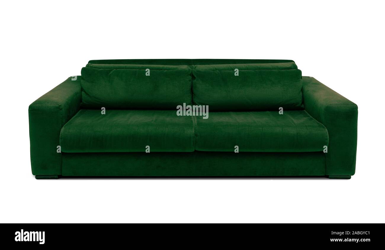 Modern sofa. Minimalistic couch isolated on white background Stock