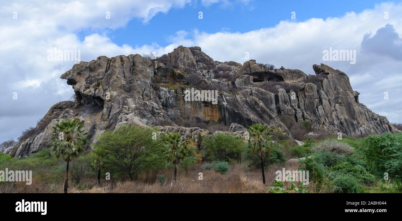 Granite outcrop near Quixada, Ceara, Brazil, South America. Stock Photo