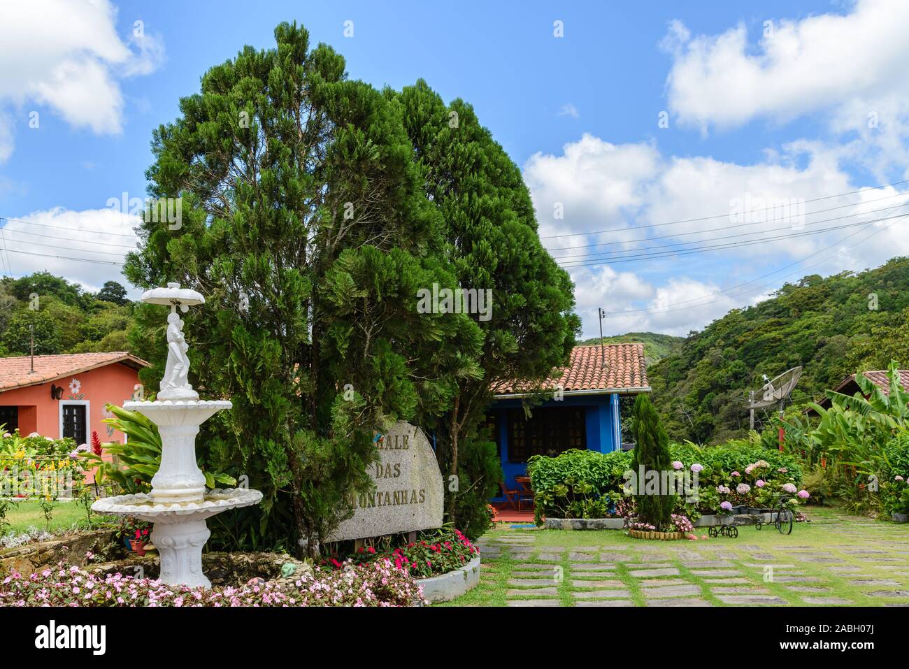 Hotel ground at Guaramiranga, Ceara, Brazil, South America. Stock Photo