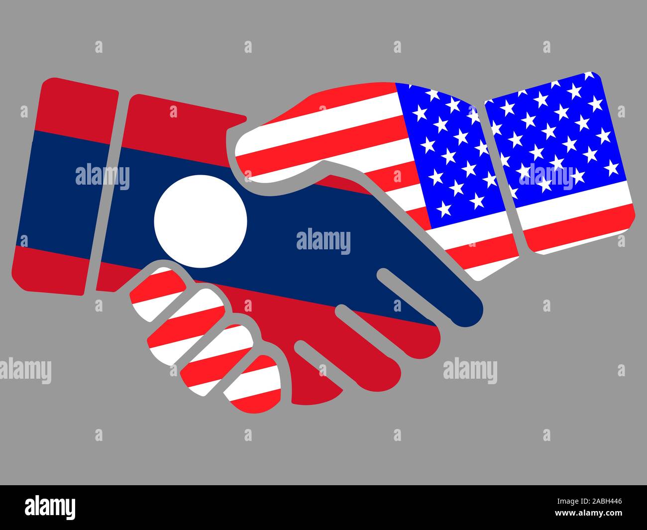 Laos and USA flags Handshake vector illustration Eps 10 Stock Vector