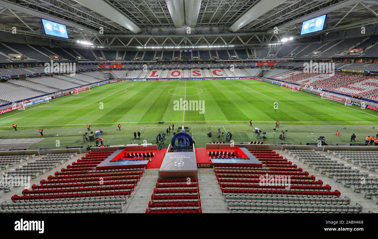 Lille, France. 27th Nov, 2019.  Stade Pierre-Mauroy , Champions League Football season 2019 / 2020. Stadium overview during the match Lille OSC - Ajax. Credit: Pro Shots/Alamy Live News Stock Photo