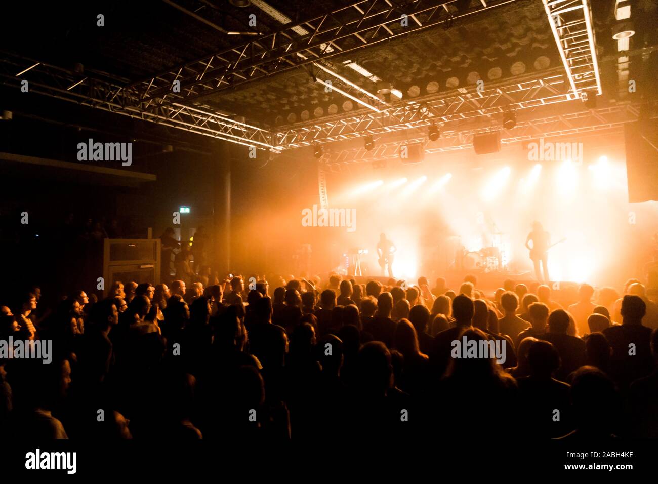 Leeds/UK - 15th May 2018 - Russian Circles band live at Leeds Stylus  concert with smokey stage and crowd Stock Photo - Alamy