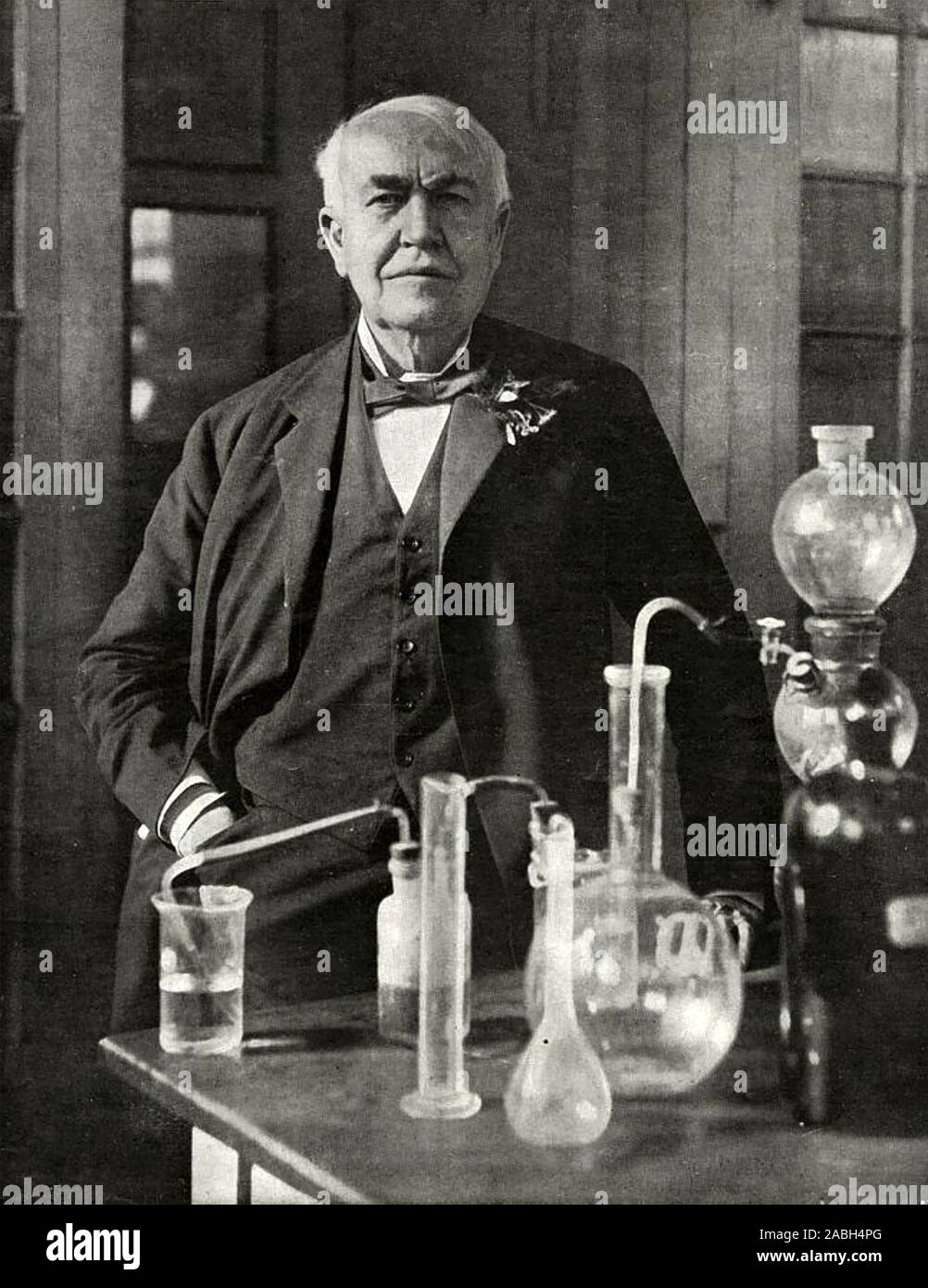 THOMAS EDISON (1847-1931) American inventor and businessman in 1924 Stock Photo