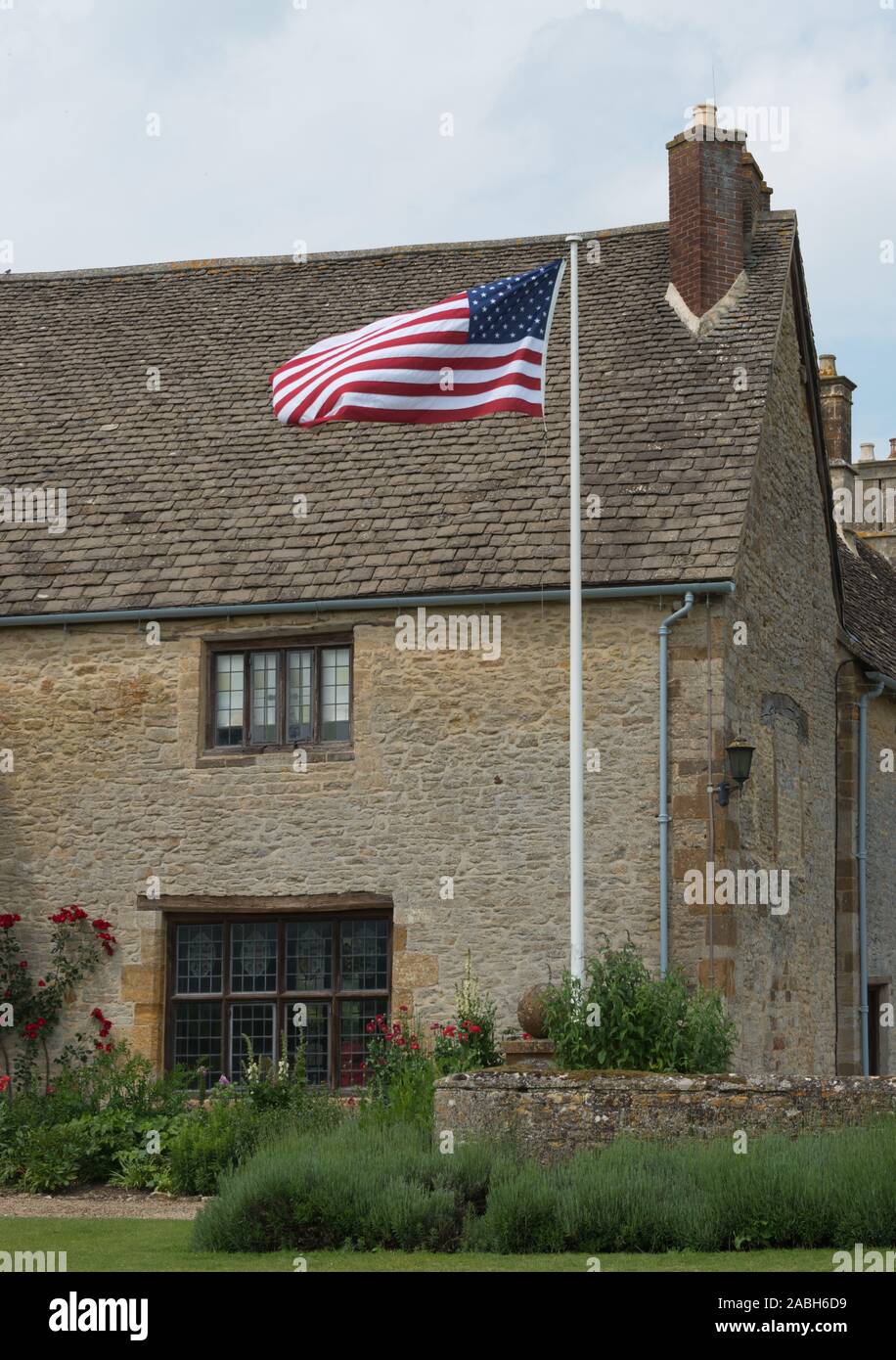 Sulgrave Manor, near Banbury, Northamptonshire, UK - Home of the ancesters of George Washington - first US President Stock Photo