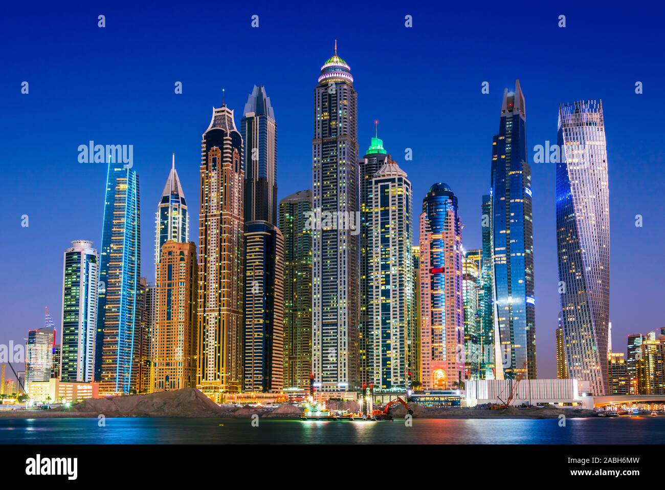 Modern residential architecture of Dubai Marina, United Arab Emirates