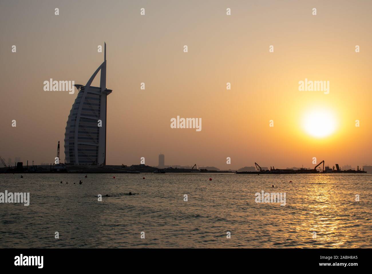 Coast sunset view arabic gulf Stock Photo