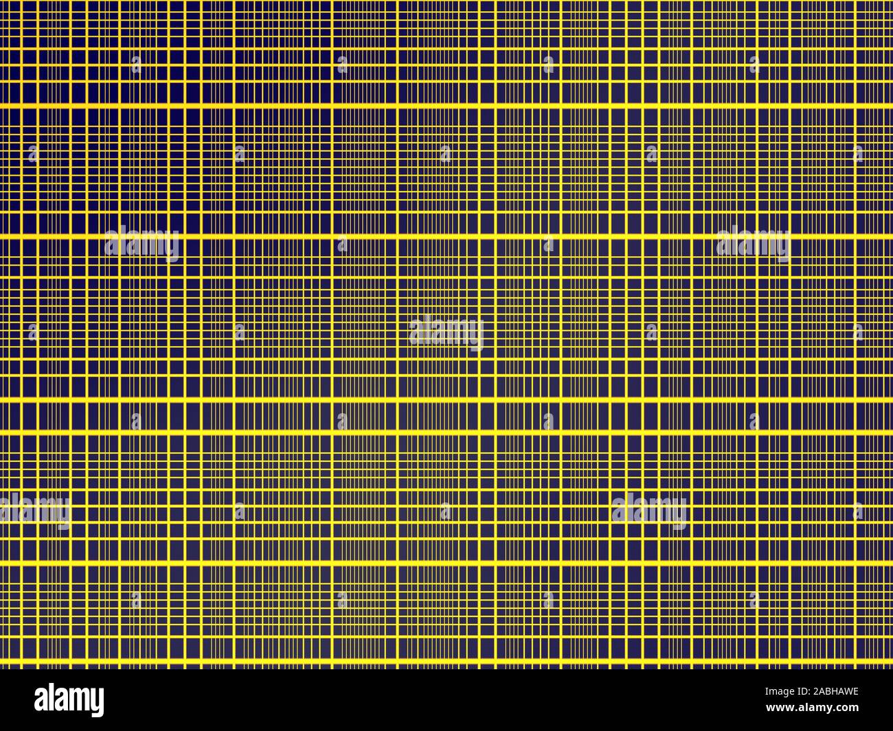 Black background full of horizontal and vertical yellow lines Stock
