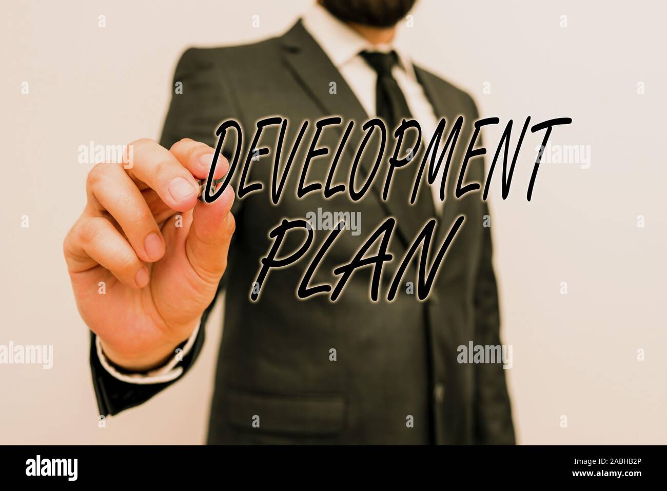 Writing note showing Development Plan. Business concept for the ...