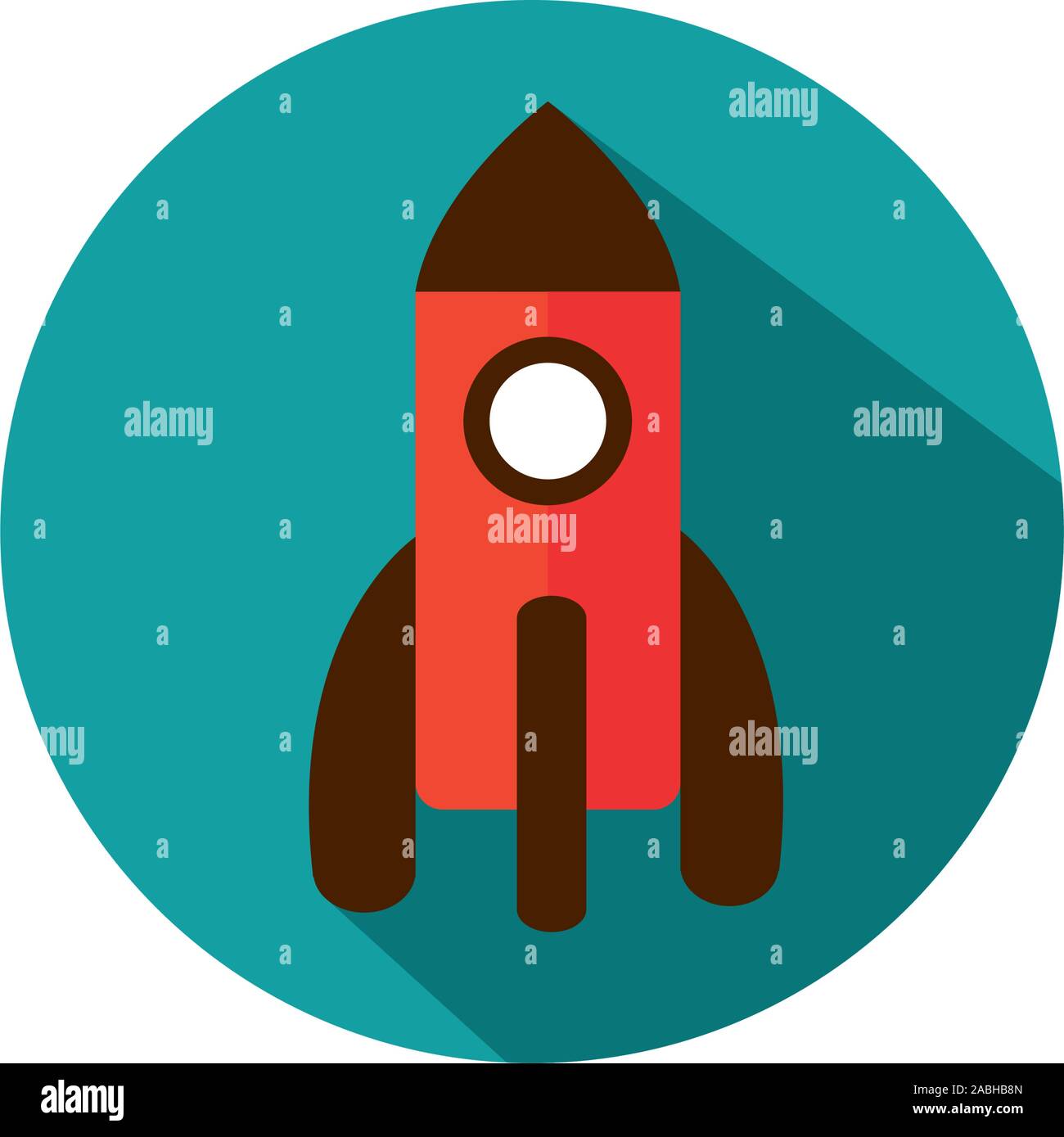 launching rocket start up business strategy icon block shadow vector ...