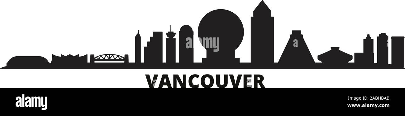 Canada, Vancouver city skyline isolated vector illustration. Canada ...