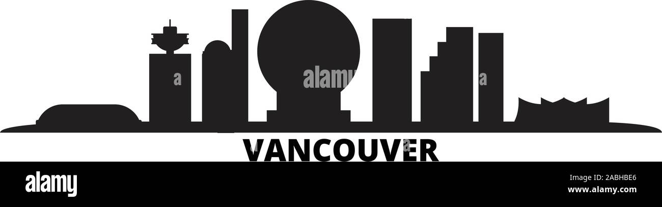 Canada, Vancouver City city skyline isolated vector illustration ...