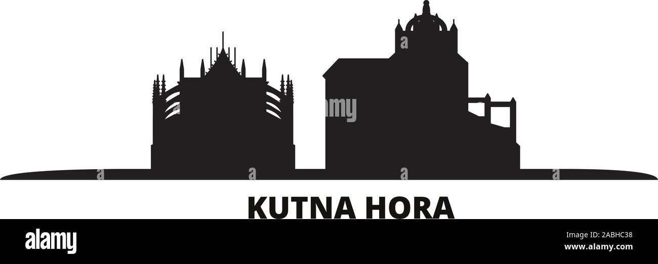 Czech Republic, Kutna Hora city skyline isolated vector illustration. Czech Republic, Kutna Hora travel cityscape with landmarks Stock Vector