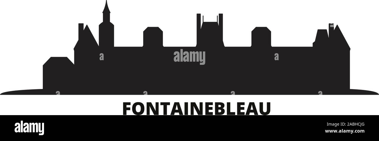 France, Fontainebleau city skyline isolated vector illustration. France, Fontainebleau travel cityscape with landmarks Stock Vector