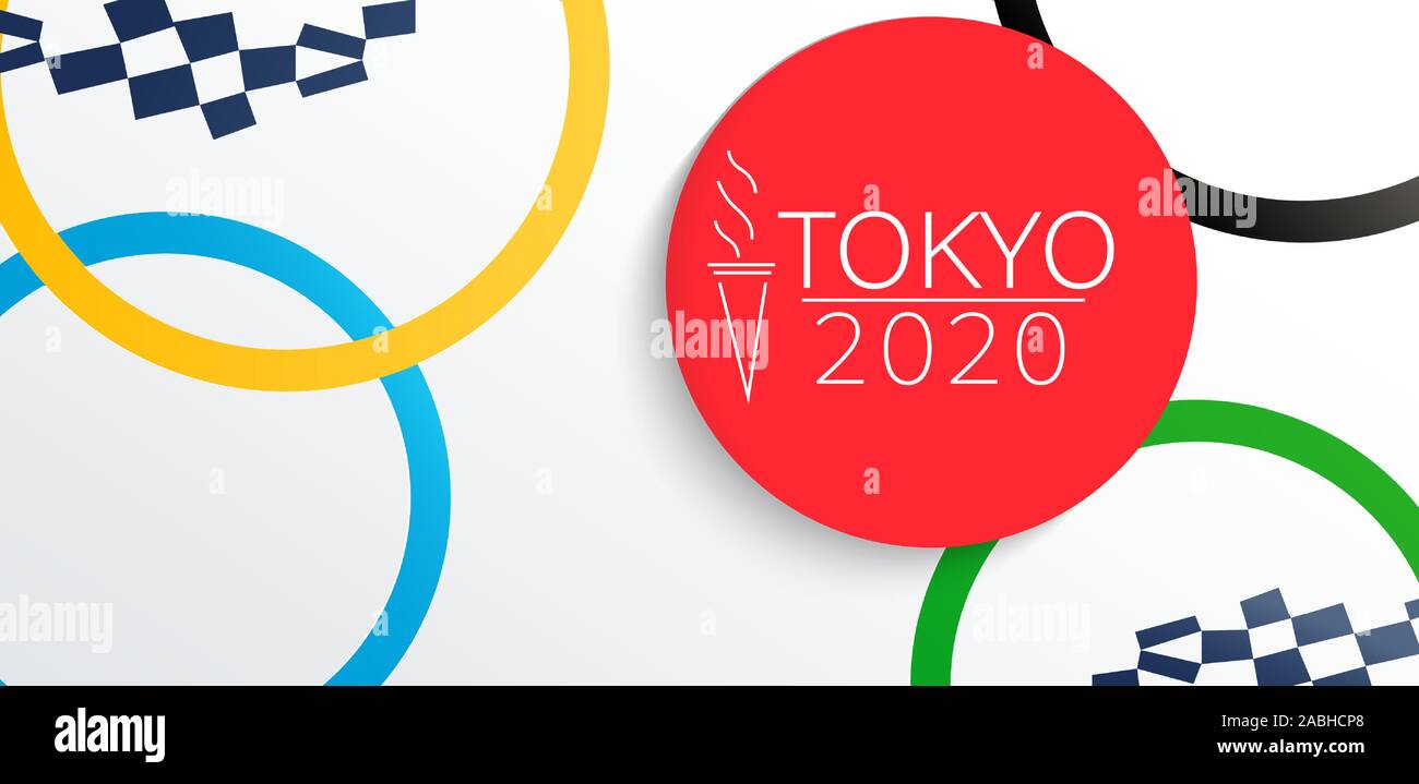 Banner for 2020 olympic and paralympic games. Stock Vector