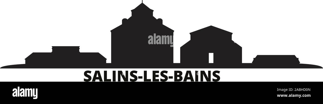 France, Salins Les Bains city skyline isolated vector illustration. France, Salins Les Bains travel cityscape with landmarks Stock Vector
