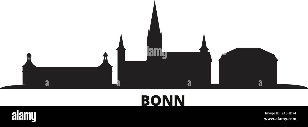 Germany, Bonn city skyline isolated vector illustration. Germany, Bonn travel cityscape with landmarks Stock Vector