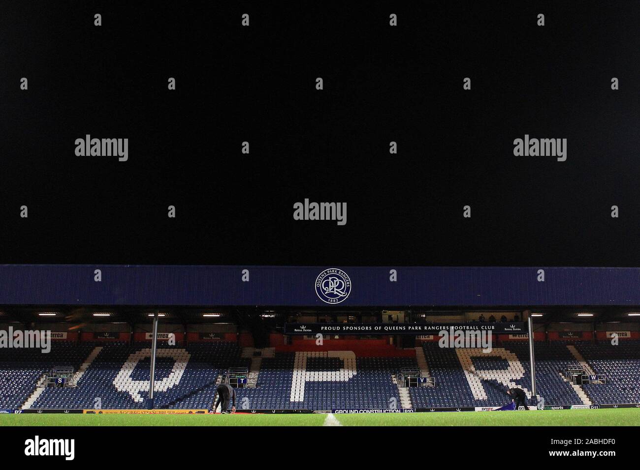 London, UK. 27th Nov, 2019. A General view inside the  The Kiyan Prince Foundation Stadium prior to kick off. EFL Skybet Championship match,  Queens Park Rangers v Nottingham Forest at The Kiyan Prince Foundation Stadium, Loftus Road  in London on Wednesday 27th November 2019.  this image may only be used for Editorial purposes. Editorial use only, license required for commercial use. No use in betting, games or a single club/league/player publications. Credit: Andrew Orchard sports photography/Alamy Live News Stock Photo