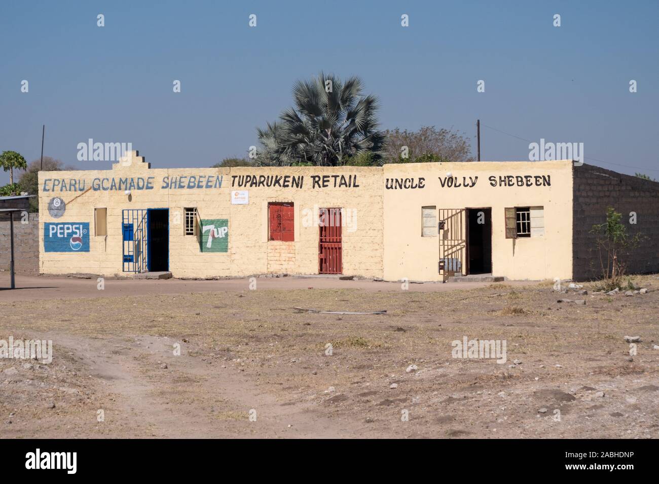 Kapako, Namibia - July 29 2019: Shebeen Bar Drinking Establishment on B10 Road near Kapako, Namibia, Africa. Stock Photo