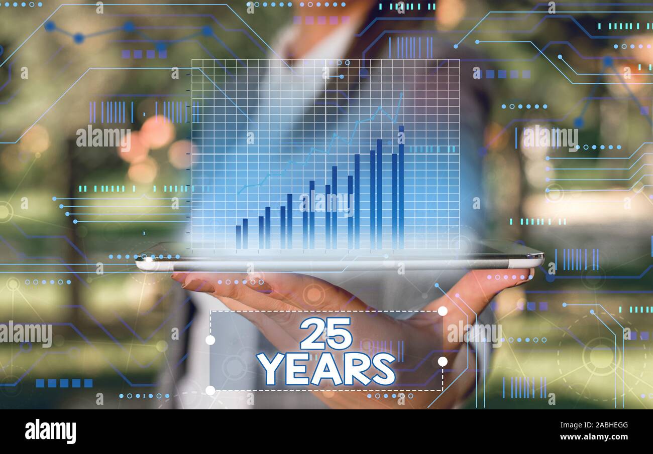 Word Writing Text 25 Years Business Photo Showcasing Remembering Or