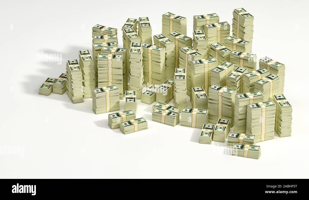 100 Stack Stack of new 100 Dollar bills - 3D Rendering Stock Photo - Alamy
