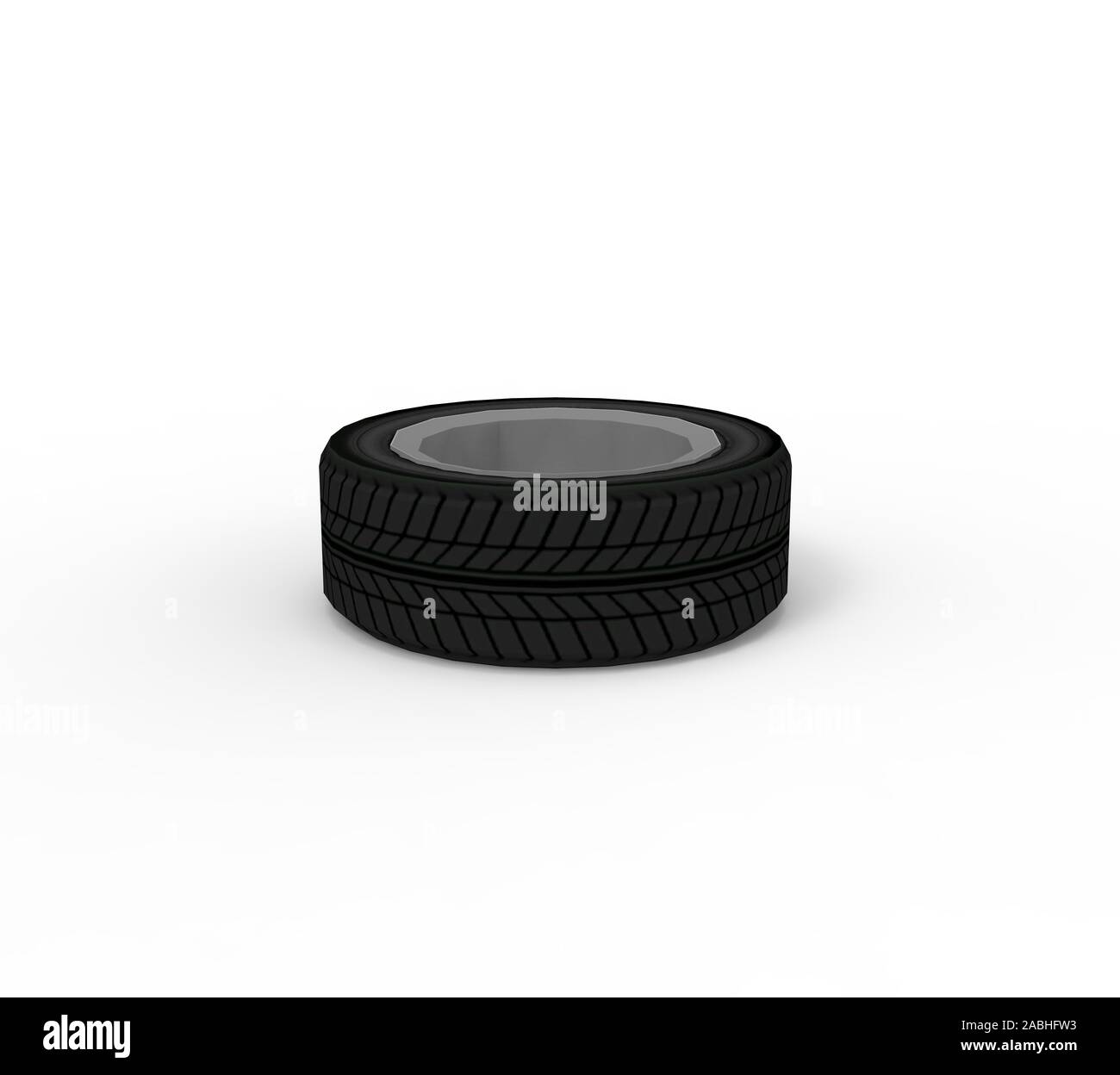 Black Wheel isolated on white 3D Rendering Stock Photo - Alamy