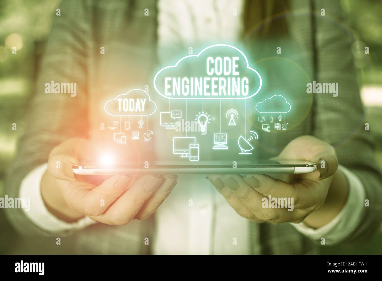 Handwriting text writing Code Engineering. Conceptual photo application of engineering to the development of software Stock Photo