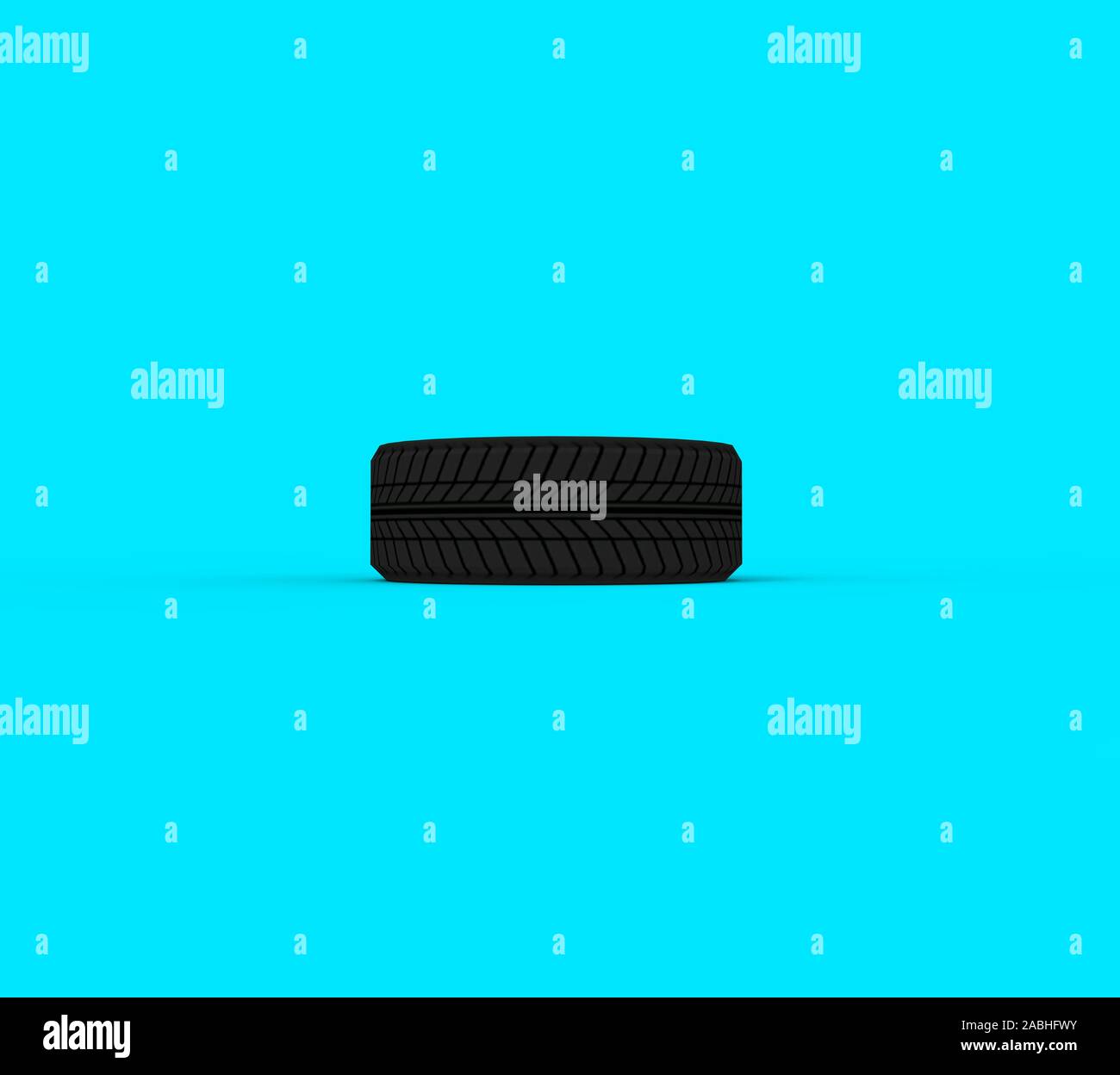Black Wheel isolated on white 3D Rendering Stock Photo - Alamy