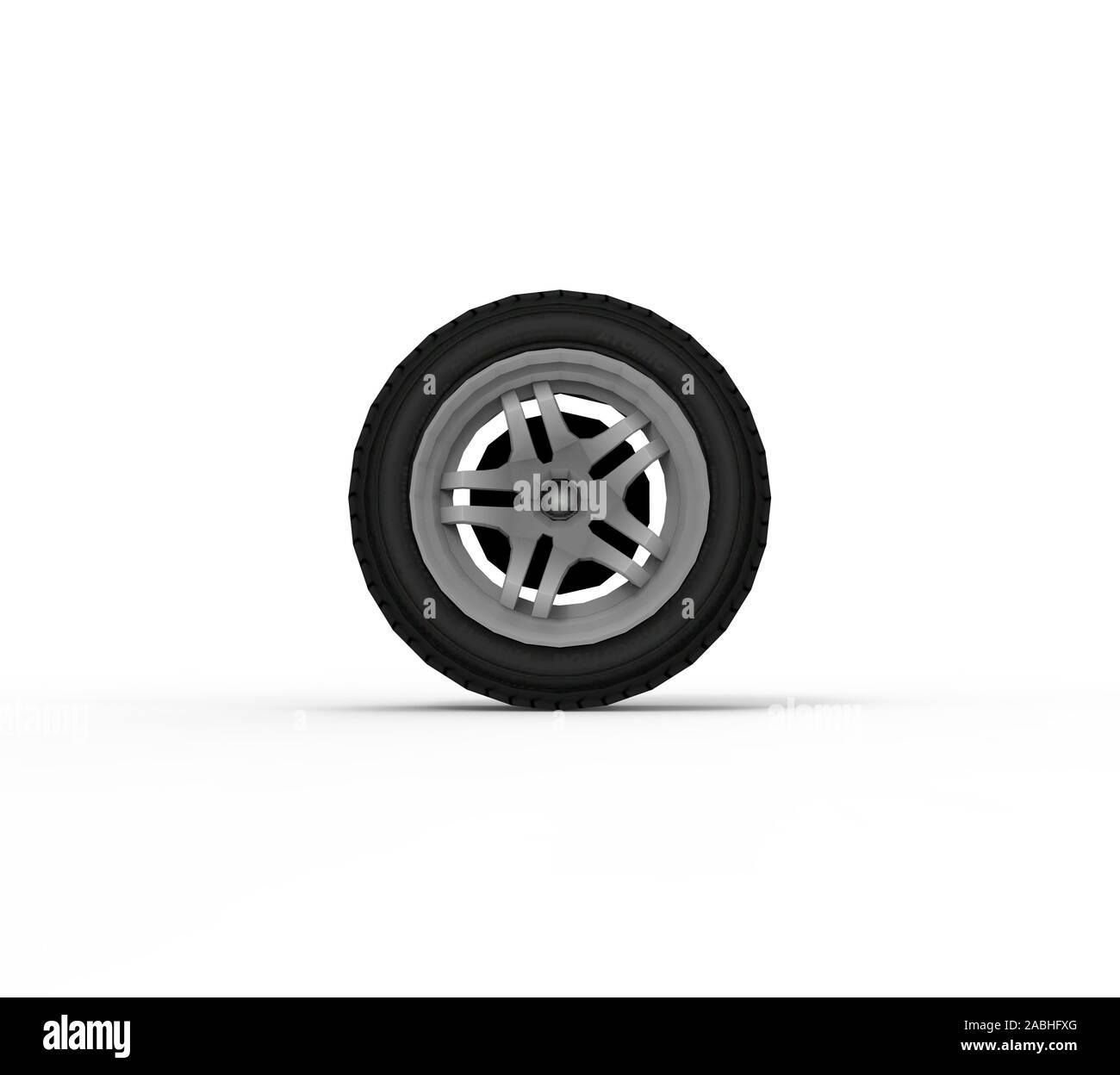 Black Wheel isolated on white 3D Rendering Stock Photo - Alamy