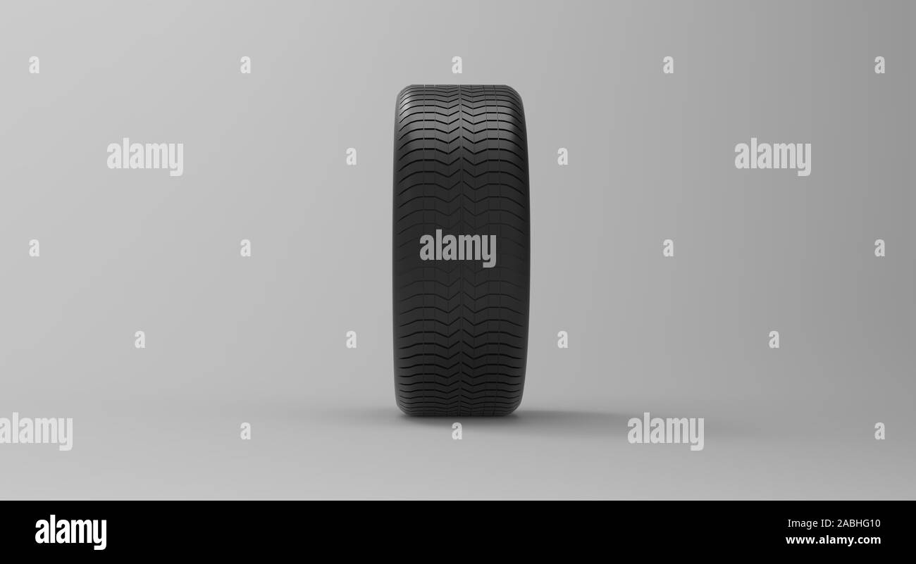 Black Wheel isolated on white 3D Rendering Stock Photo - Alamy