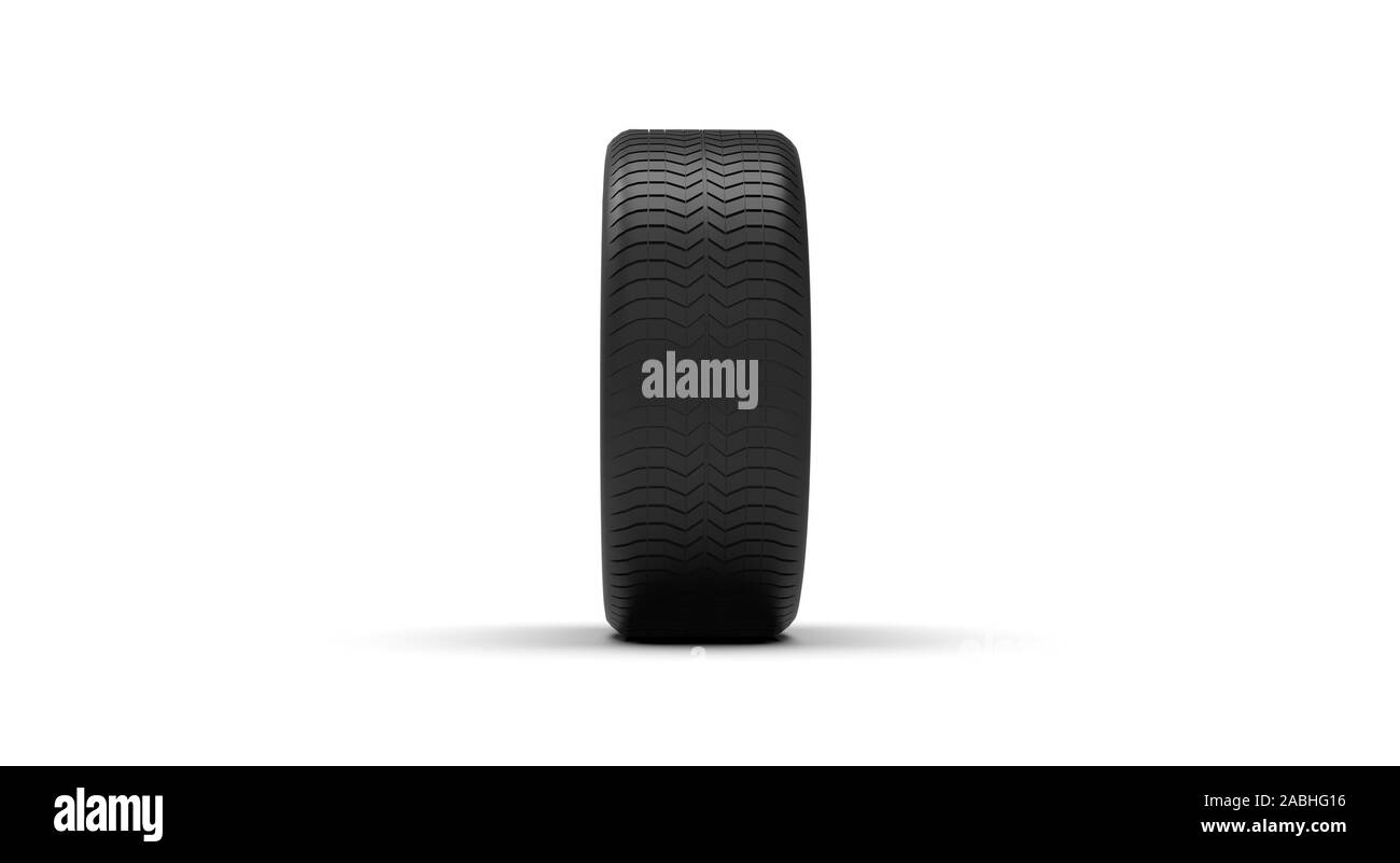 Black Wheel isolated on white 3D Rendering Stock Photo - Alamy