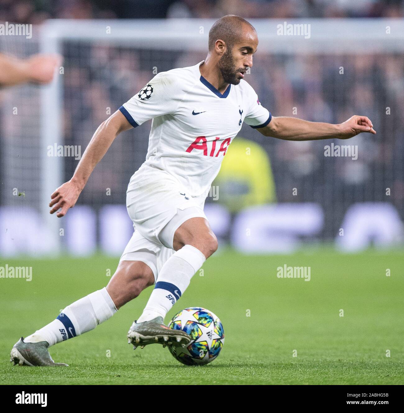 LONDON, ENGLAND - NOVEMBER 26: during the UEFA Champions League group B match between Tottenham Hotspur and Olympiacos FC at Tottenham Hotspur Stadium Stock Photo