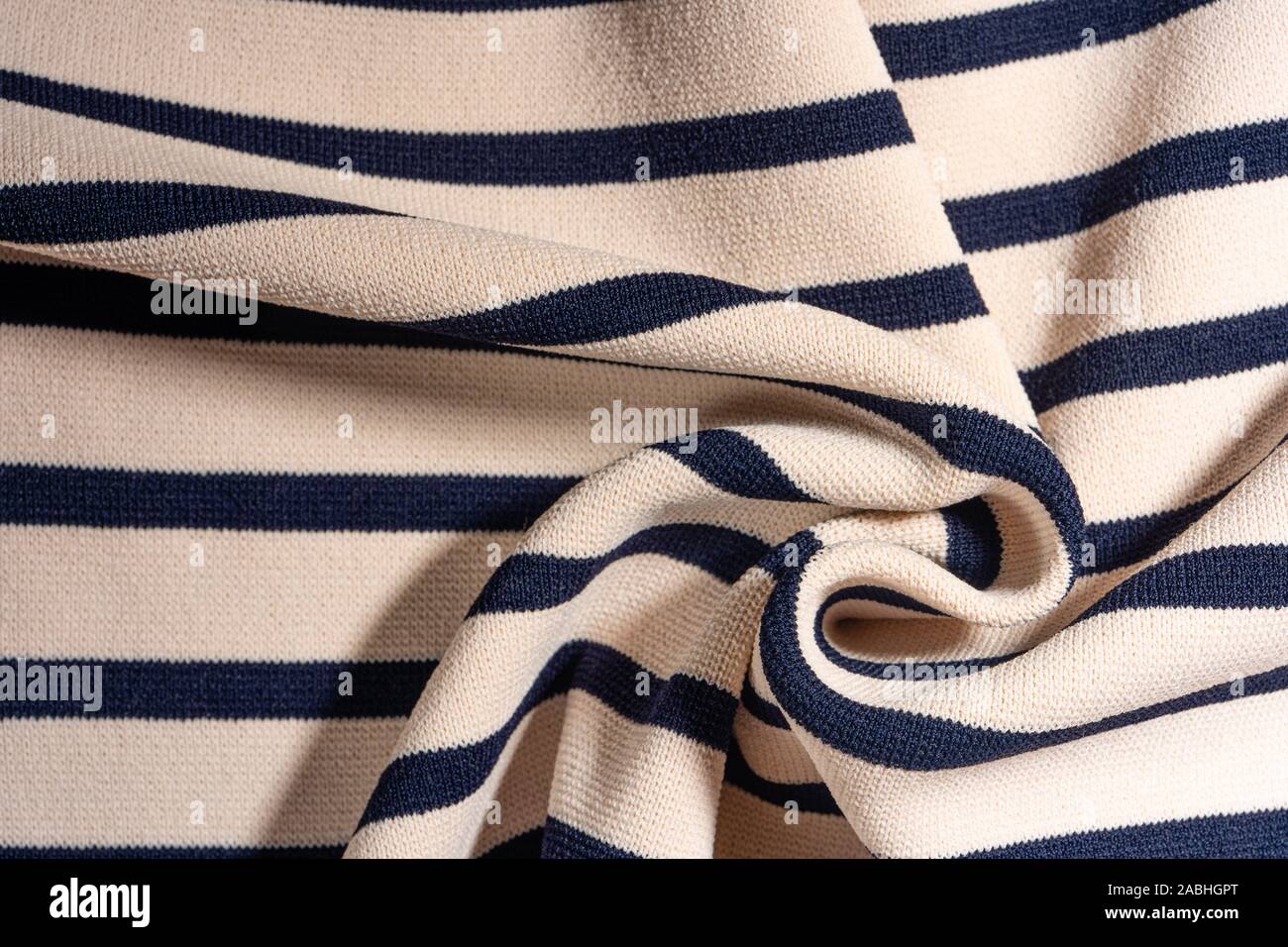 Twisted Striped Knit Fabric Texture Background Stock Photo