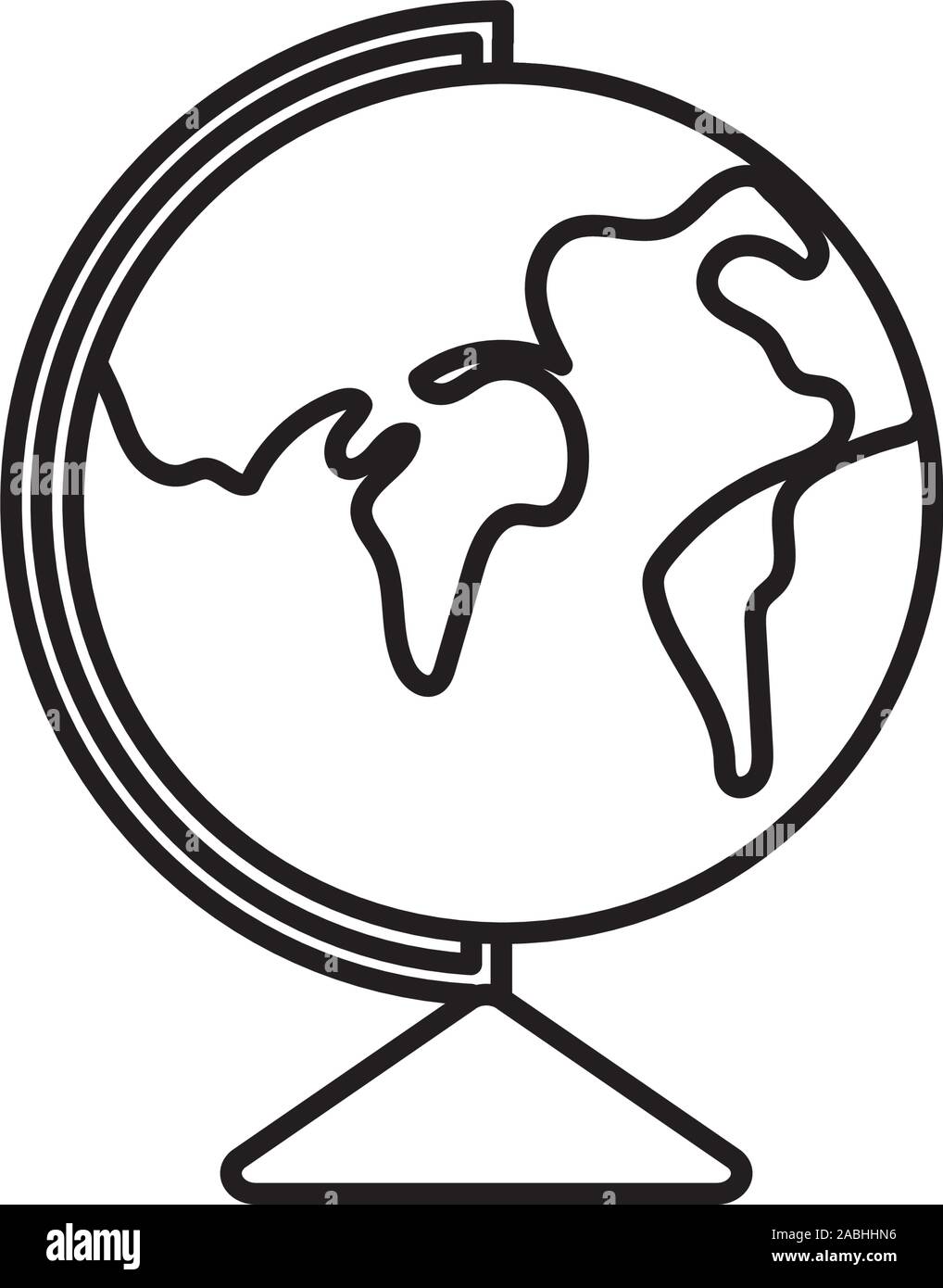 school globe geography learning online icon vector illustration thick ...