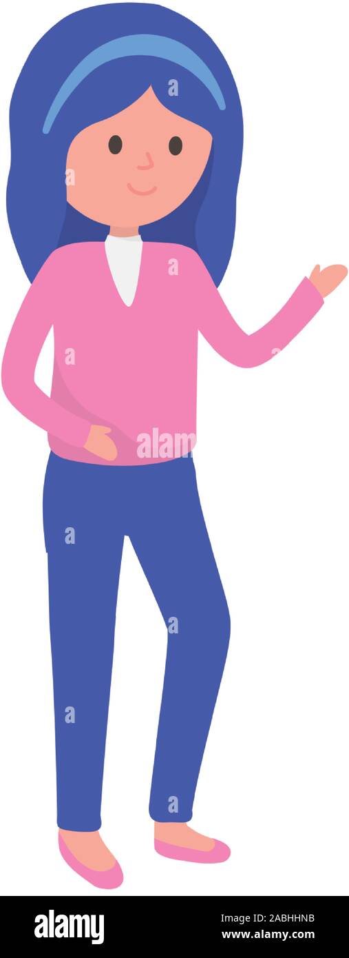 standing young woman cartoon character vector illustration Stock Vector  Image & Art - Alamy