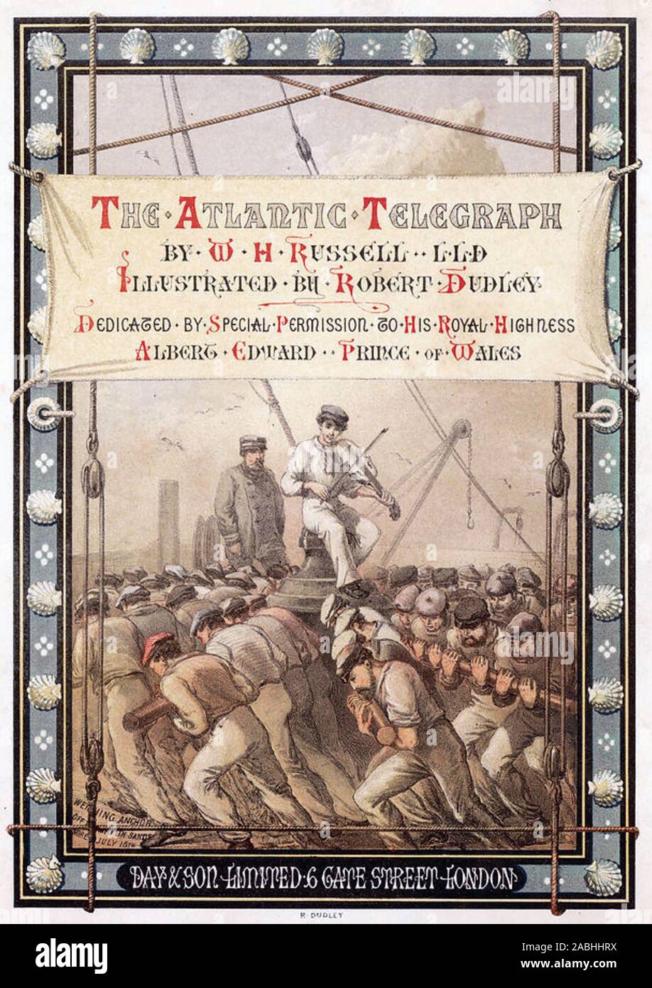 ATLANTIC TELEGRAPH COMPANY The 1865 book celebrating the laying of the commercial telegraph cable across by the Atlantic by the Great Eastern, written by the Times correspondent W.H. Russell Stock Photo