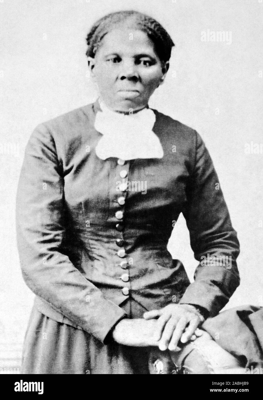 Vintage portrait photo of Harriet Tubman (c1820 – 1913). Born into slavery, Tubman (birth name Araminta Ross) escaped and later guided other slaves to freedom via the Underground Railroad before working as a nurse, spy and scout for the Union Army during the American Civil War. In later life she engaged in humanitarian work and promoted the cause of women’s suffrage. Photo circa 1875 by Harvey B Lindsley. Stock Photo