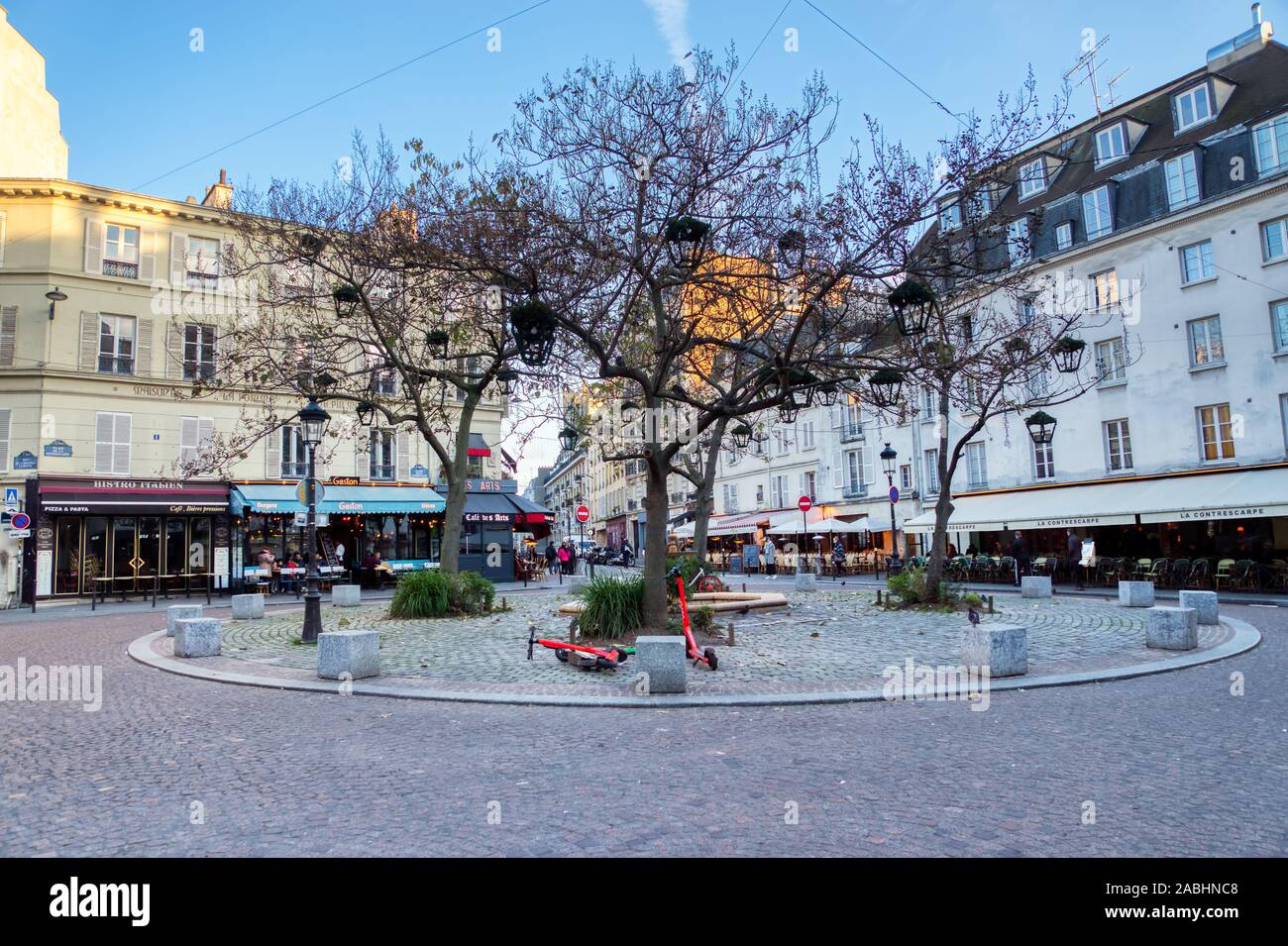 Place de la Contrescarpe in Paris Stock Photo