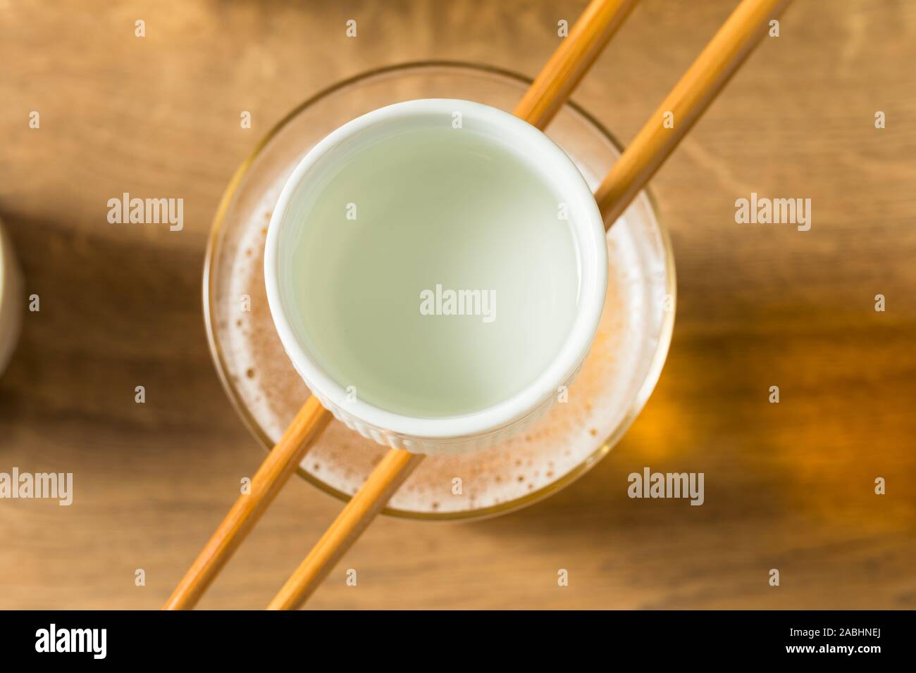 Alcoholic Japanese Sakebombs with Rice Wine and Beer Stock Photo