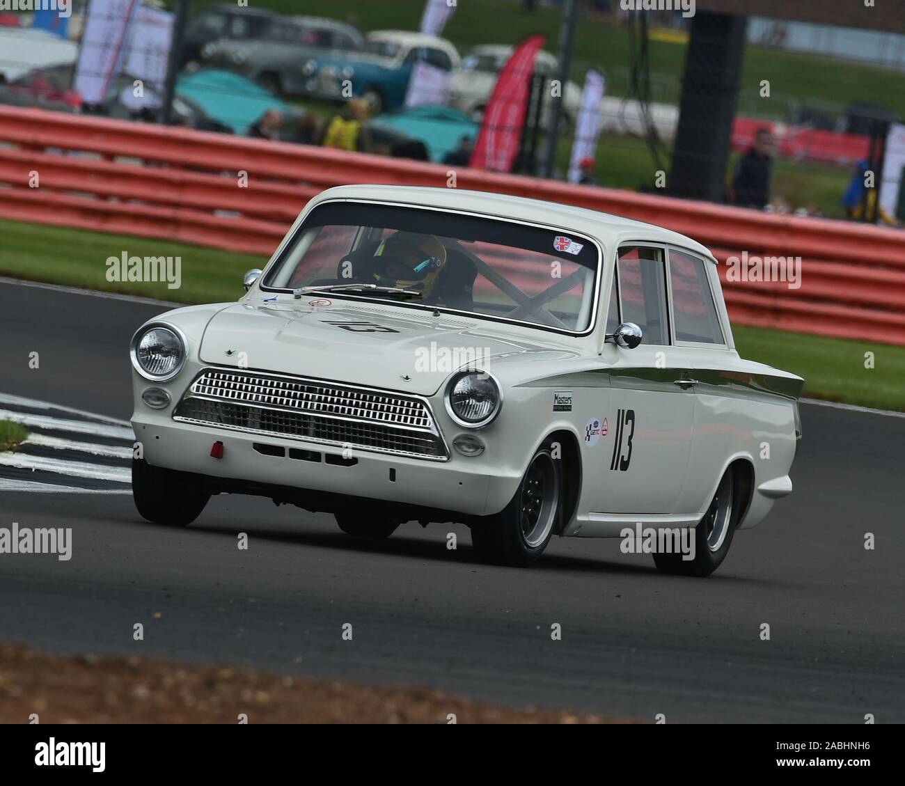 Andy Wolfe, Ford Lotus Cortina, Transatlantic Trophy for Pre '66 Touring Cars, Silverstone Classic, July 2019, Silverstone, Northamptonshire, England, Stock Photo