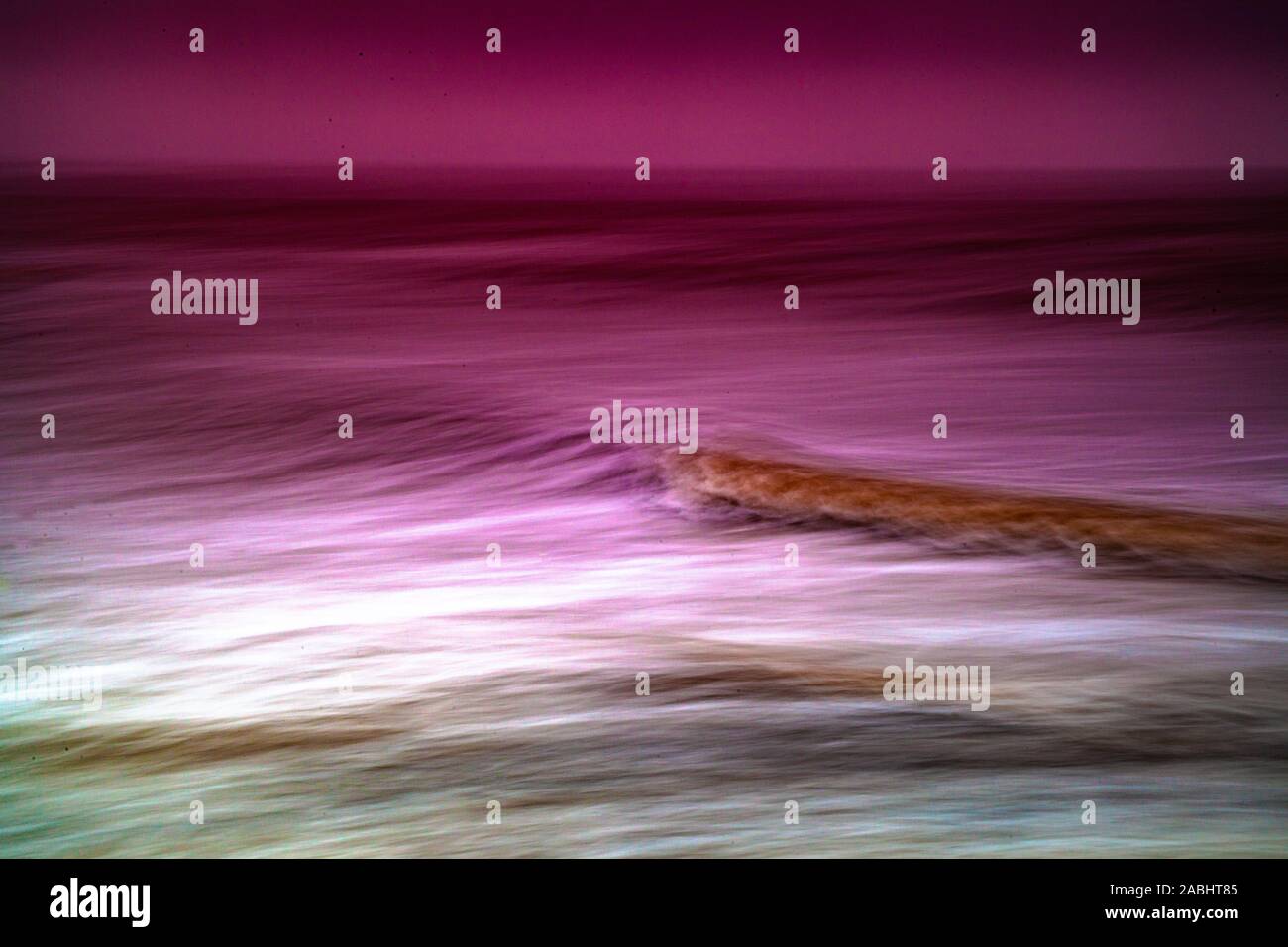Scottish Solway Seascape long exposures with abstract composition and dramatic colours Stock Photo