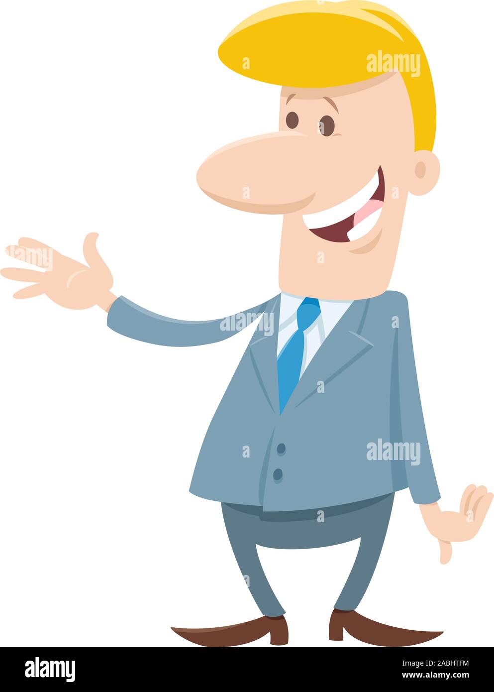 Cartoon Illustration of Funny Man or Businessman Comic Character Stock