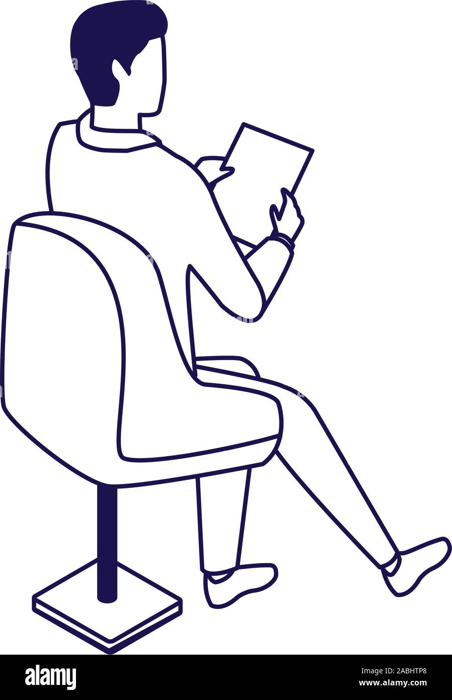 avatar man sitting on a chair icon, flat design Stock Vector Image ...