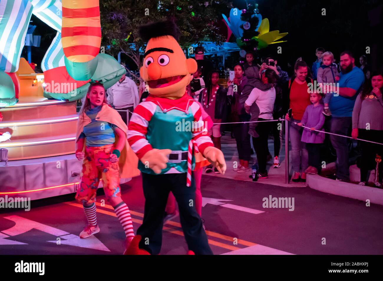 Orlando, Florida . November 24, 2019. Bert at Sesame Street Christmas Parade at Seaworld Stock Photo