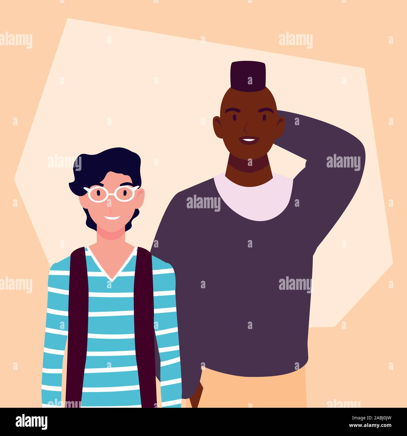 young men with different poses vector illustration design Stock Vector ...