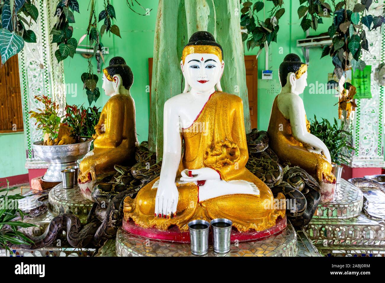 The Mwe Paya Snake Pagoda, Dalah, Near Yangon, Myanmar. Stock Photo