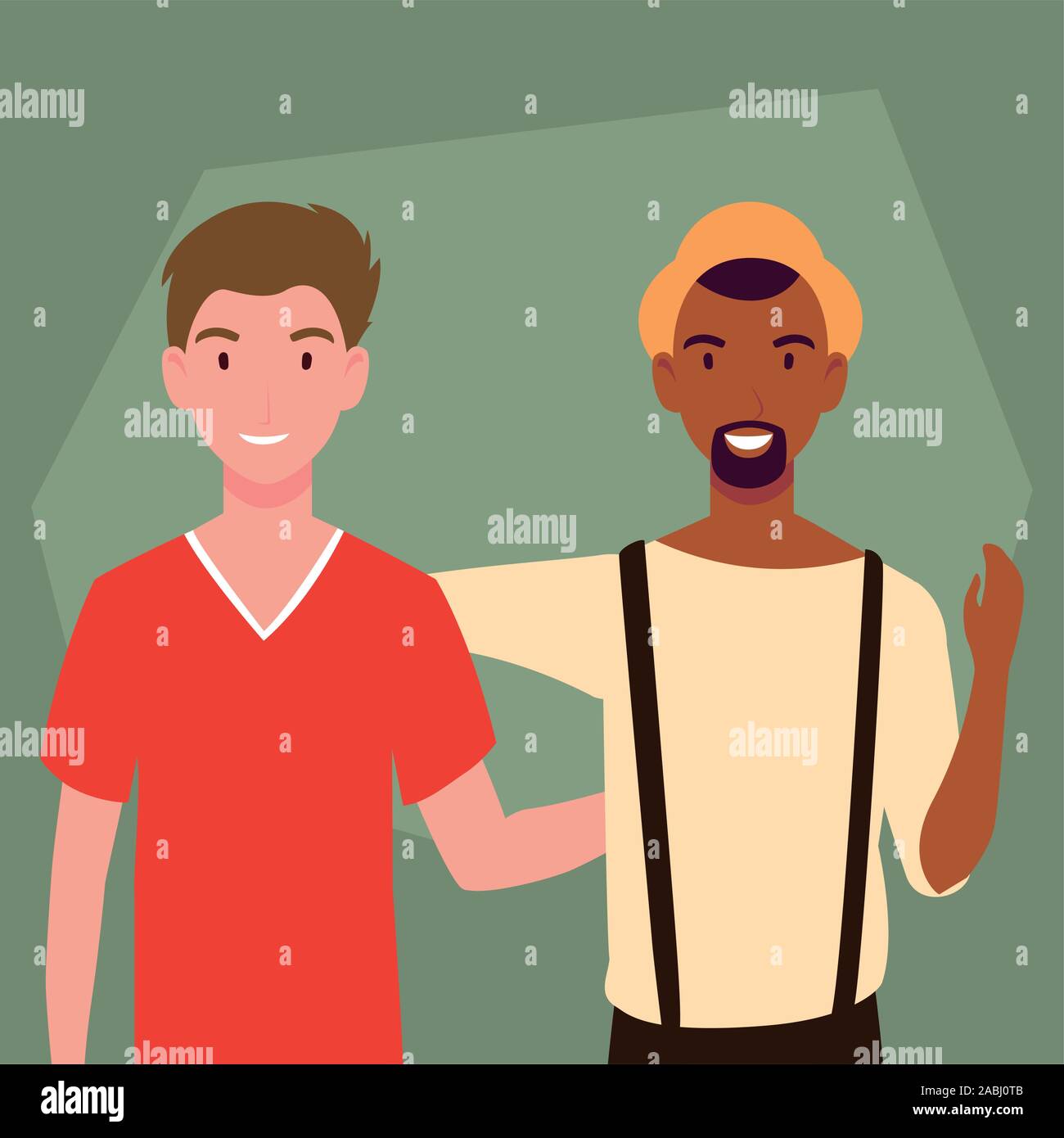 young men with different poses vector illustration design Stock Vector ...